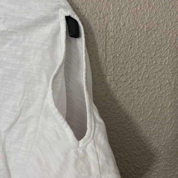 Women’s Plus Lane Bryant Ruched Side Tee 18/20 White Gold Palm Tree Summer - Picture 6 of 6